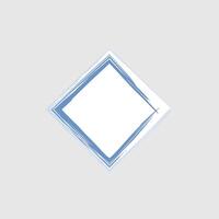 a diamond-shaped design with a white center, surrounded by layered brushstrokes in varying shades of blue. vector