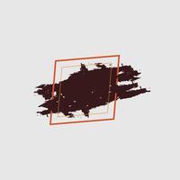 a design with a dark brown paint-like brushstroke that appears to be splattered across a light gray background. vector