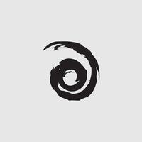 a bold, black spiral design set against a light gray background. vector