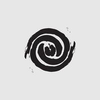 a stylized black spiral design on a light gray background. vector