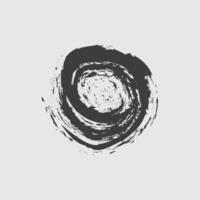 a circular brushstroke design in dark gray against a light gray background. vector