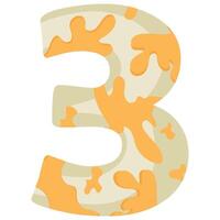 number 3 design for new year with animal design namely white python with yellow spots vector