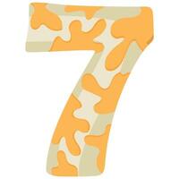 number 7 design for new year with animal design namely white python with yellow spots vector