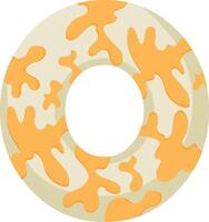 number 0 design for new year with animal design namely white python with yellow spots vector