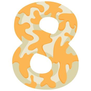 número 8 diseño para nuevo año con animal diseño a saber blanco pitón con amarillo lugares vector