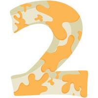 number 2 design for the new year with an animal design, namely a white python with yellow spots vector