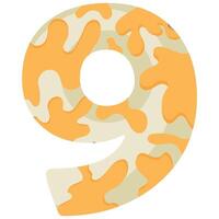 number 9 design for new year with animal design namely white python with yellow spots vector