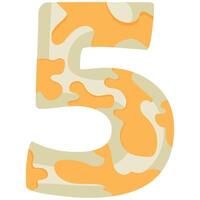 number 5 design for new year with animal design namely with yellow spots of white python vector