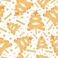 christmas pattern of stylized christmas tree with french fries and star on top for different holiday posters or designs vector