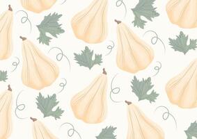 autumn horizontal poster with white long pumpkins with various autumn leaves with reduced transparency vector