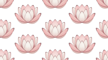 beautiful watercolor illustration of minimalist lotus flowers in soft pink tones, creating serene and calming pattern. Perfect for various design projects png