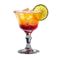 Cocktail with lime and ice isolated on transparent background png