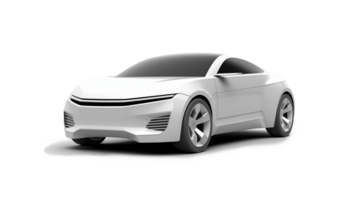 3d rendering of a brand-less generic concept car in studio environment isolated on transparent background. png