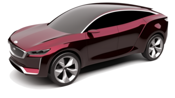 Compact sports car coupe. 3d render isolated on transparent background png