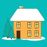 Home Or Winter Residence In Christmas Season vector