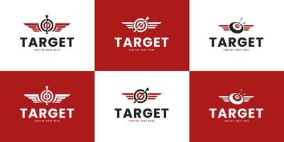 Set of target icon with wing logo design collection template illustration vector