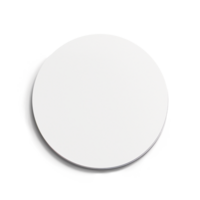 White round plate isolated on transparent background. 3d render illustration. png