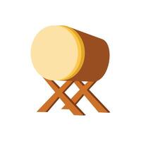 Drum icon in flat style isolated on white background. Musical instrument symbol. cartoon style mosque bedug illustration design element vector