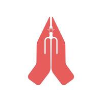 Illustration of an isolated icon on a white background, tongs. element design illustration of hands begging and closing each other in pink. religious theme vector