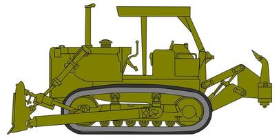 A cartoon of a bulldozer on a white background vector