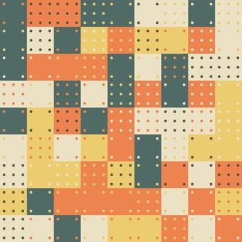 A colorful pattern with squares and dots vector