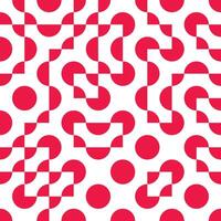 A red and white pattern with circles and lines vector