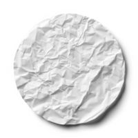 close up of a crumpled white paper isolated on transparent background. png