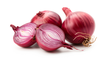 Red onion isolated on transparent background. Full depth of field. png