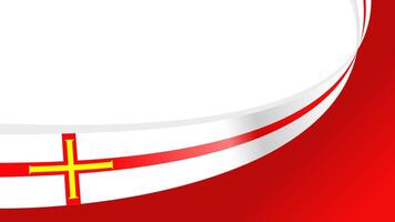 wavy guernsey flag background with copy space for text. guernsey national day vector