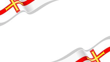 wavy guernsey flag frame background with copy space for text. guernsey national day vector