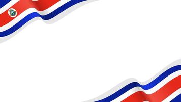 wavy costa rica flag frame background with copy space for text. costa rica national day vector