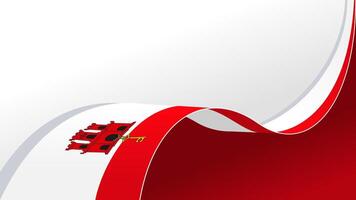waving Gibraltar flag background with copy space for text. Gibraltar independence day vector