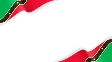 wavy saint kitts and nevis flag frame background with copy space for text. national day vector