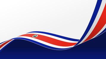 wavy costa rica flag background with copy space for text. costa rica national day vector