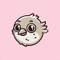 A simple, cute logo of a playful animal character with big, round eyes, a small smiling mouth, and soft, rounded edges vector