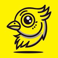 Image of a bird head with a bright yellow background gives a very cheerful and lively vibe vector