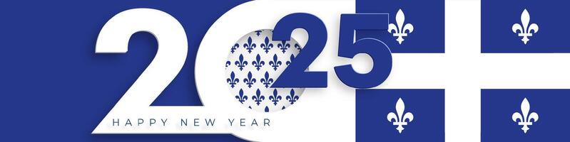Happy New Year 2025, festive pattern with Quebec flag concept vector
