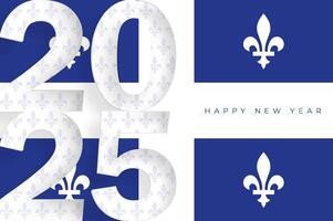 Happy New Year 2025, festive pattern with Quebec flag concept vector