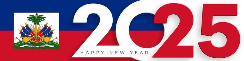 Happy New Year 2025, festive pattern with Haiti flag concept vector