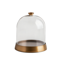 Elegant Glass Cloche with Metallic Base for Home Decor and Display Transparent Background png