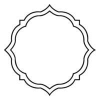 A black and white outline of a circular frame vector