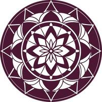 A circular design with a flower in the center vector