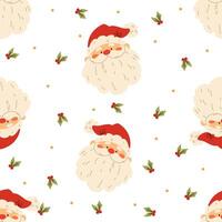 Seamless pattern. Cute Santa Claus on white background vector