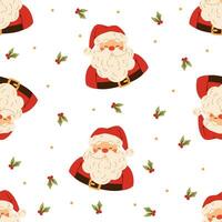 Seamless pattern. Cute Santa Claus on white background vector