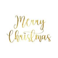 Merry Christmas. Gold lettering on white isolated background. vector