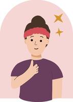 The woman is showing super after completing the task. vector