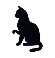 Black cat silhouette for Halloween design vector