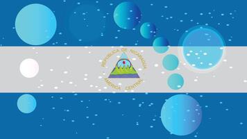 Nicaragua flag abstract digital artwork background with variety of shapes include circles and turquoise vector