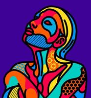 Abstract, colorful, contemporary and pop-art style design. vector