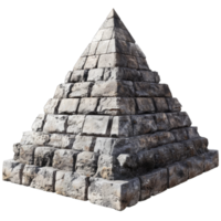 The pyramid is made of stone and has a large stone base png